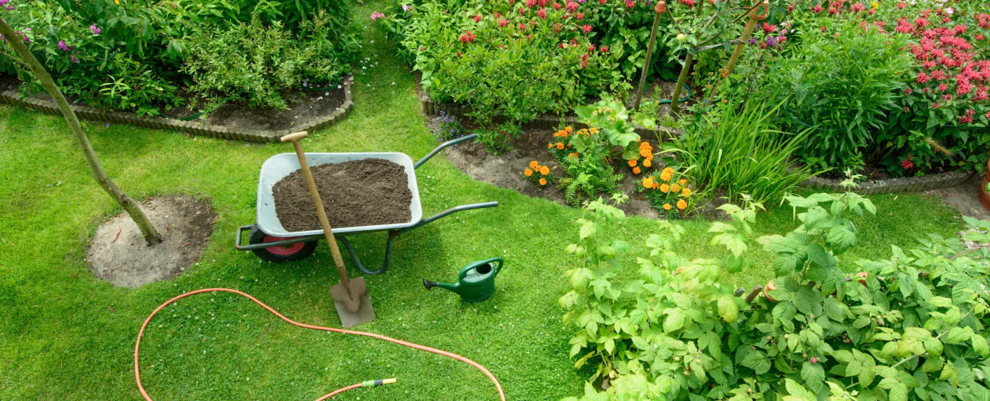 gardening in a residential house